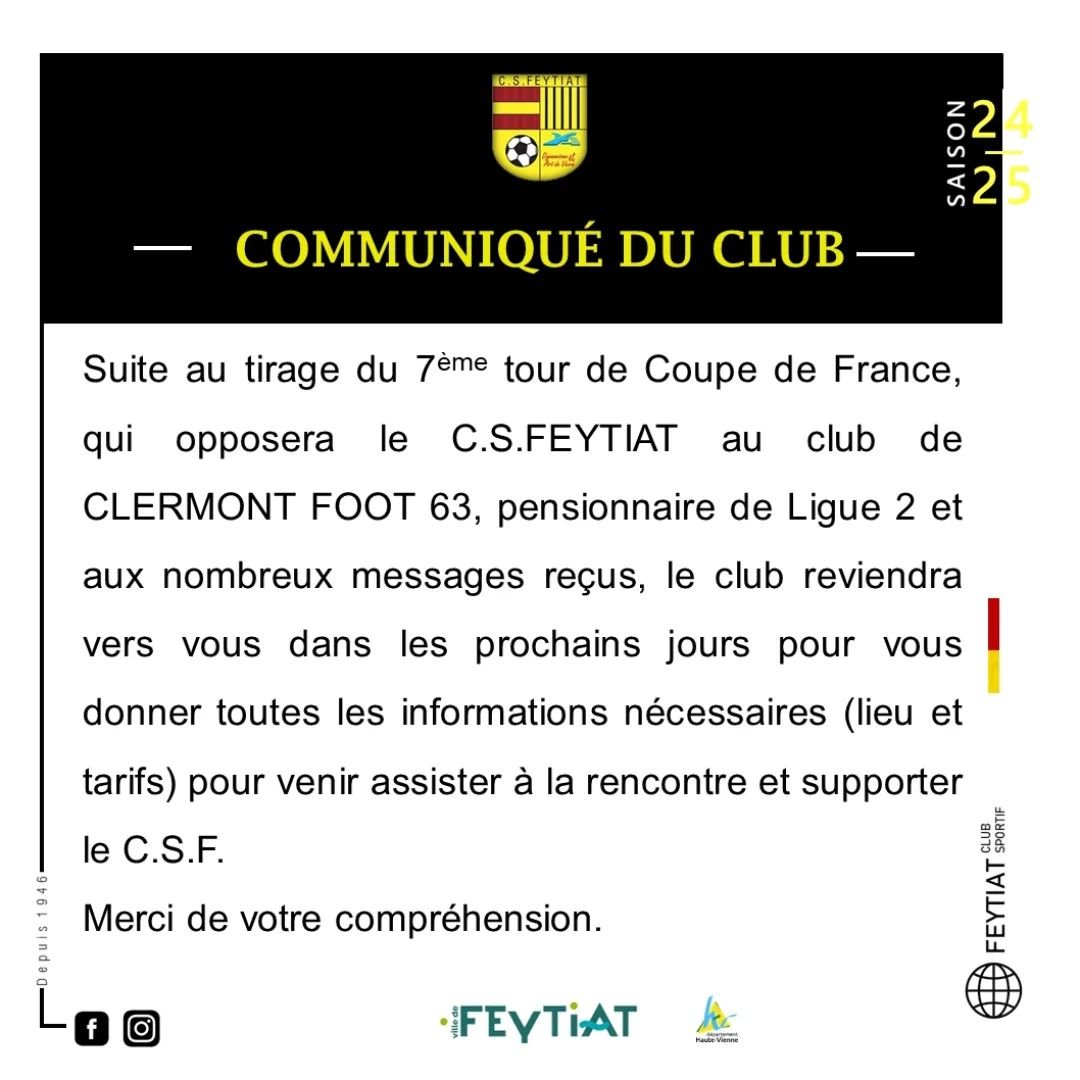 CS Feytiat R1 / Clermont Foot 63 L2